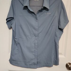 Columbia Women's  Light Blue Button-Up Shirt